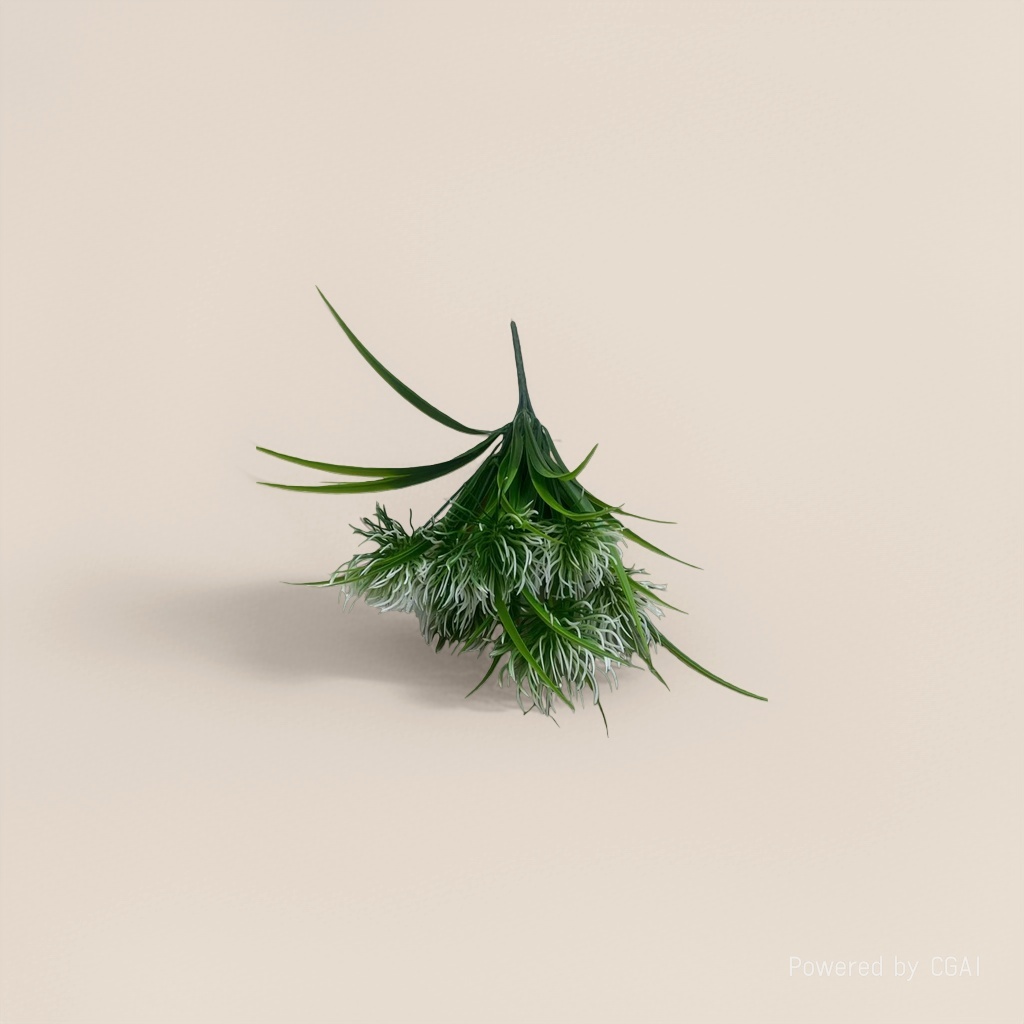 Artificial plants, green artificial green plants, knitted flowers, large-leaf artificial flowers, micro-landscapes, 7-forked camellias Specification image