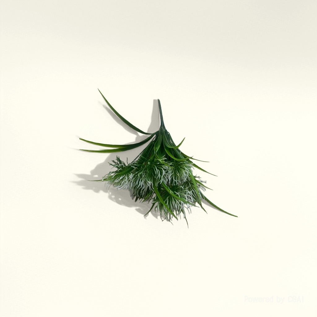 Artificial plants, green artificial green plants, knitted flowers, large-leaf artificial flowers, micro-landscapes, 7-forked camellias