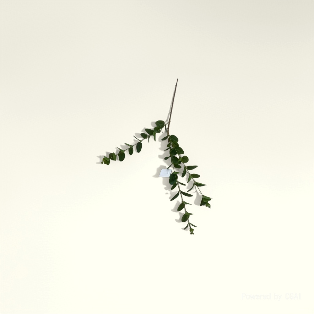 Artificial tree resin, green plant branches, artificial green plants, artificial branches and leaves, 3-forked eucalyptus details Picture
