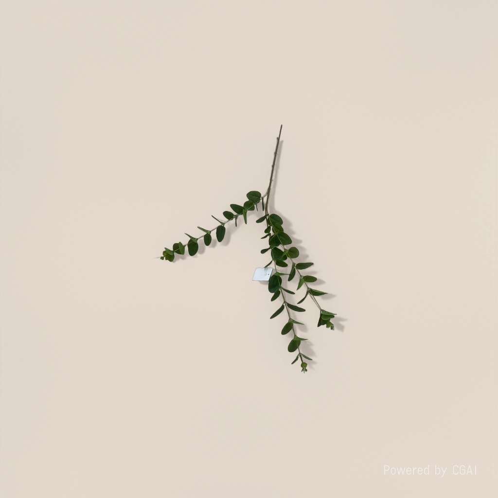Artificial tree resin, green plant branches, artificial green plants, artificial branches and leaves, 3-forked eucalyptus Specification image