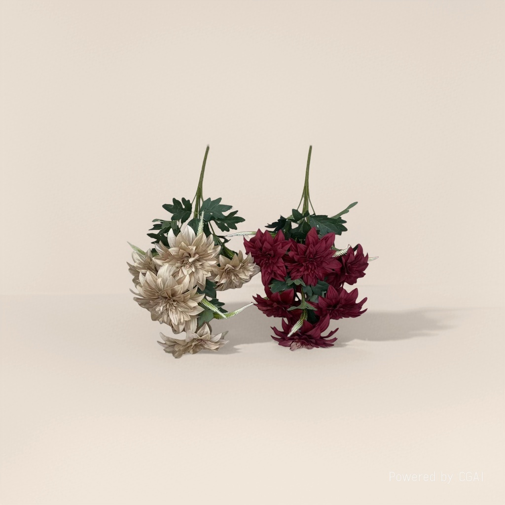 Monet's Garden faux plastic flowers, artificial flowers, handcrafted flower materials, 7-pronged dahlia Application Scenario