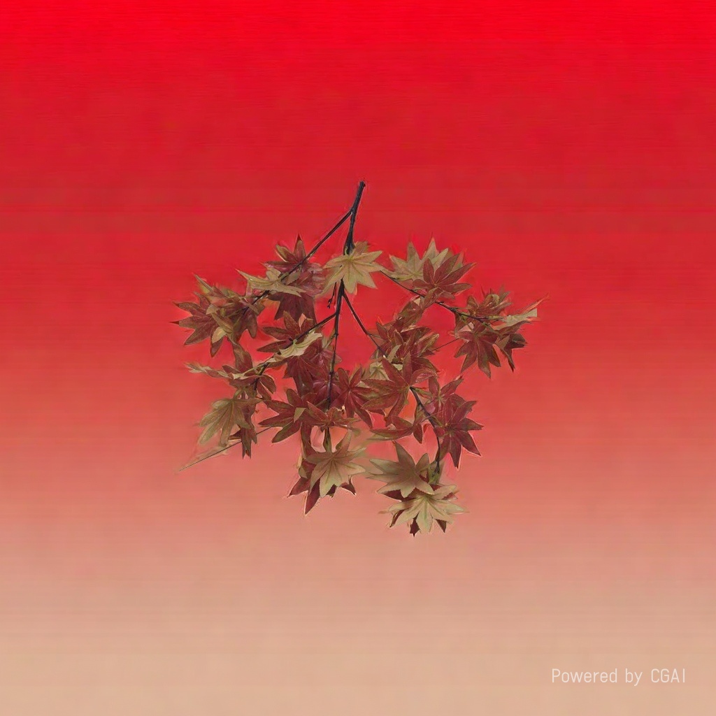 Artificial maple leaf branches, resin trees, artificial green plants, artificial green plants details Picture