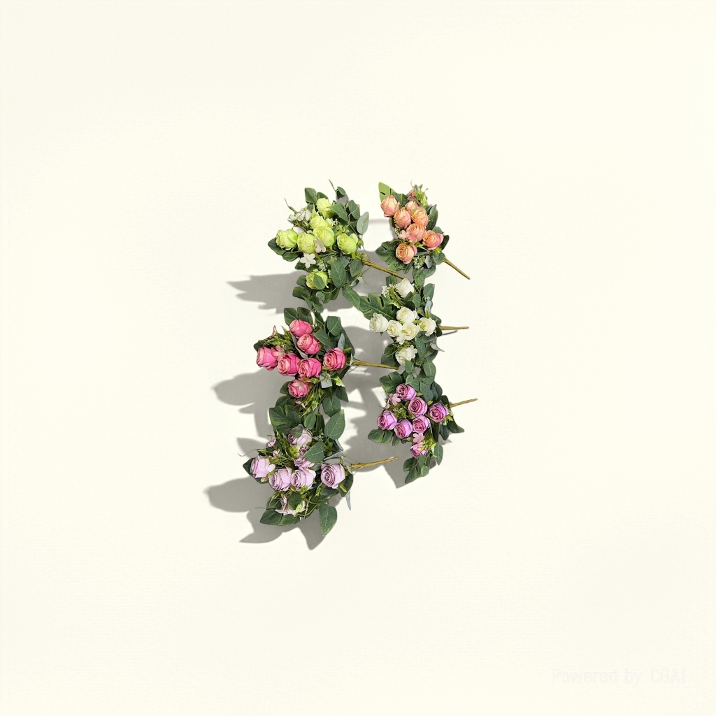 Monet Garden artificial plastic flowers, handcrafted flower materials, artificial flowers 180g details Picture
