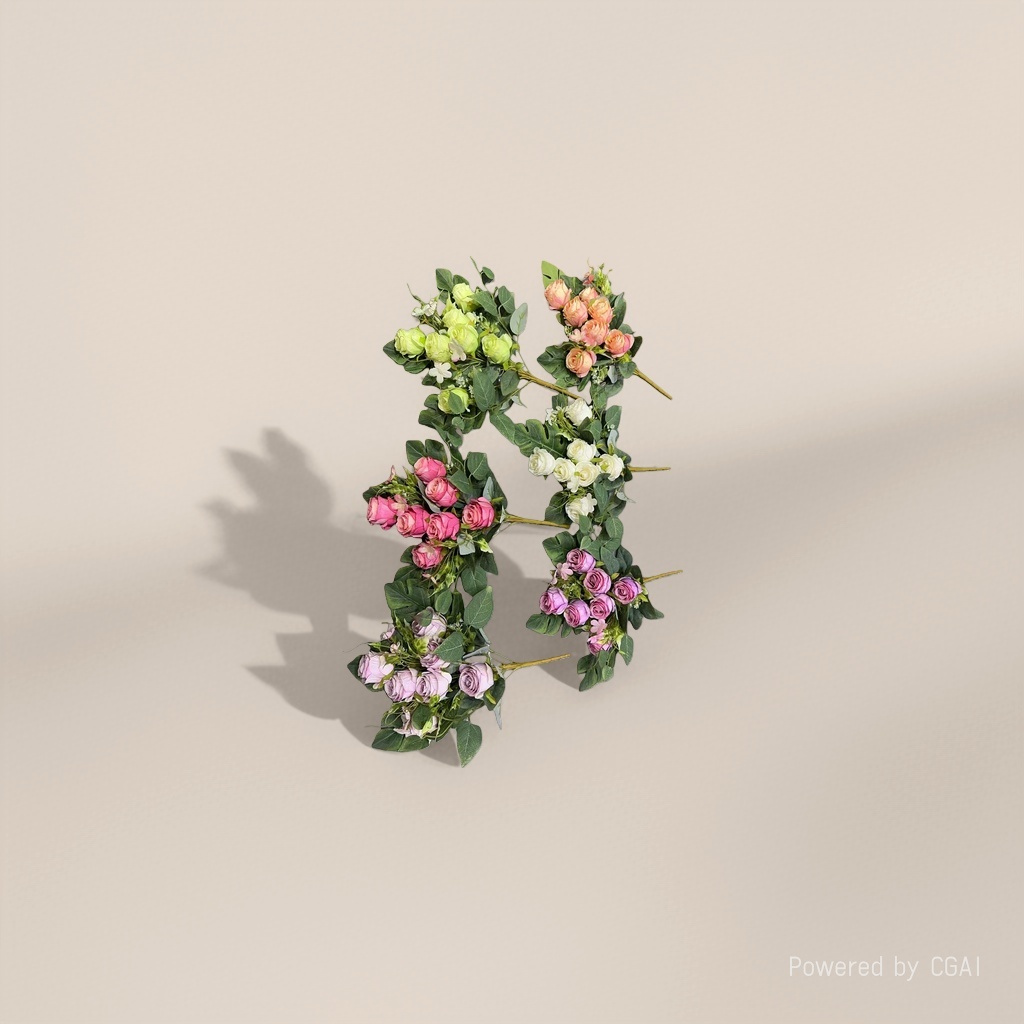 Monet Garden artificial plastic flowers, handcrafted flower materials, artificial flowers 180g Specification image