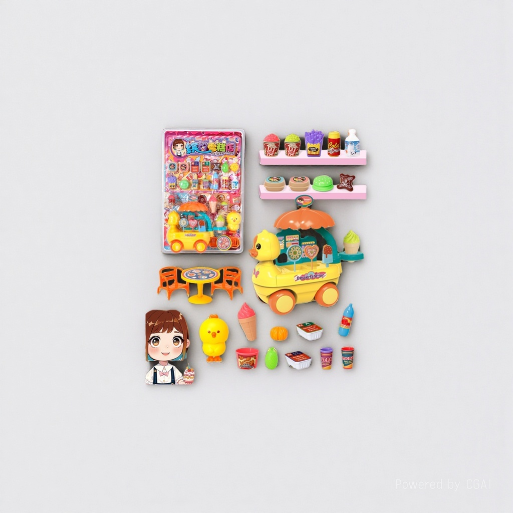 Colorful Ice Cream Shop Children's Early Education Teaching Aid Set, steel ball plate top, third Grade Math Learning toy Specification image