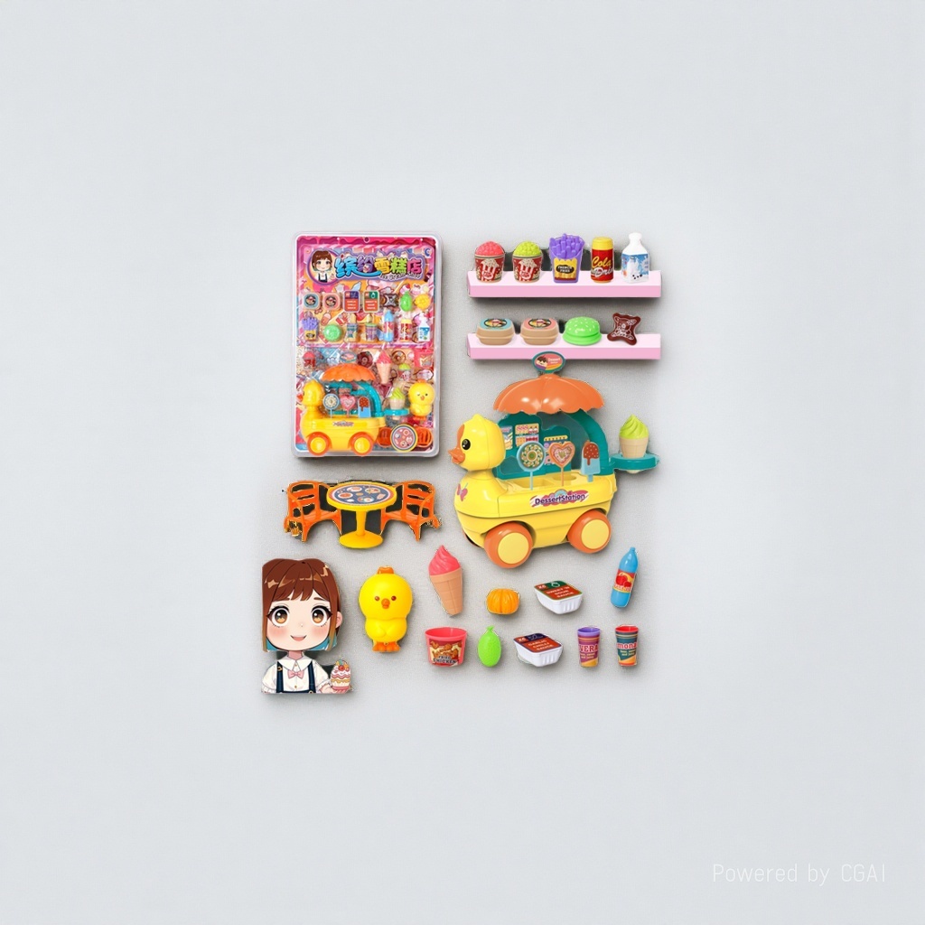 Colorful Ice Cream Shop Children's Early Education Teaching Aid Set, steel ball plate top, third Grade Math Learning toy details Picture