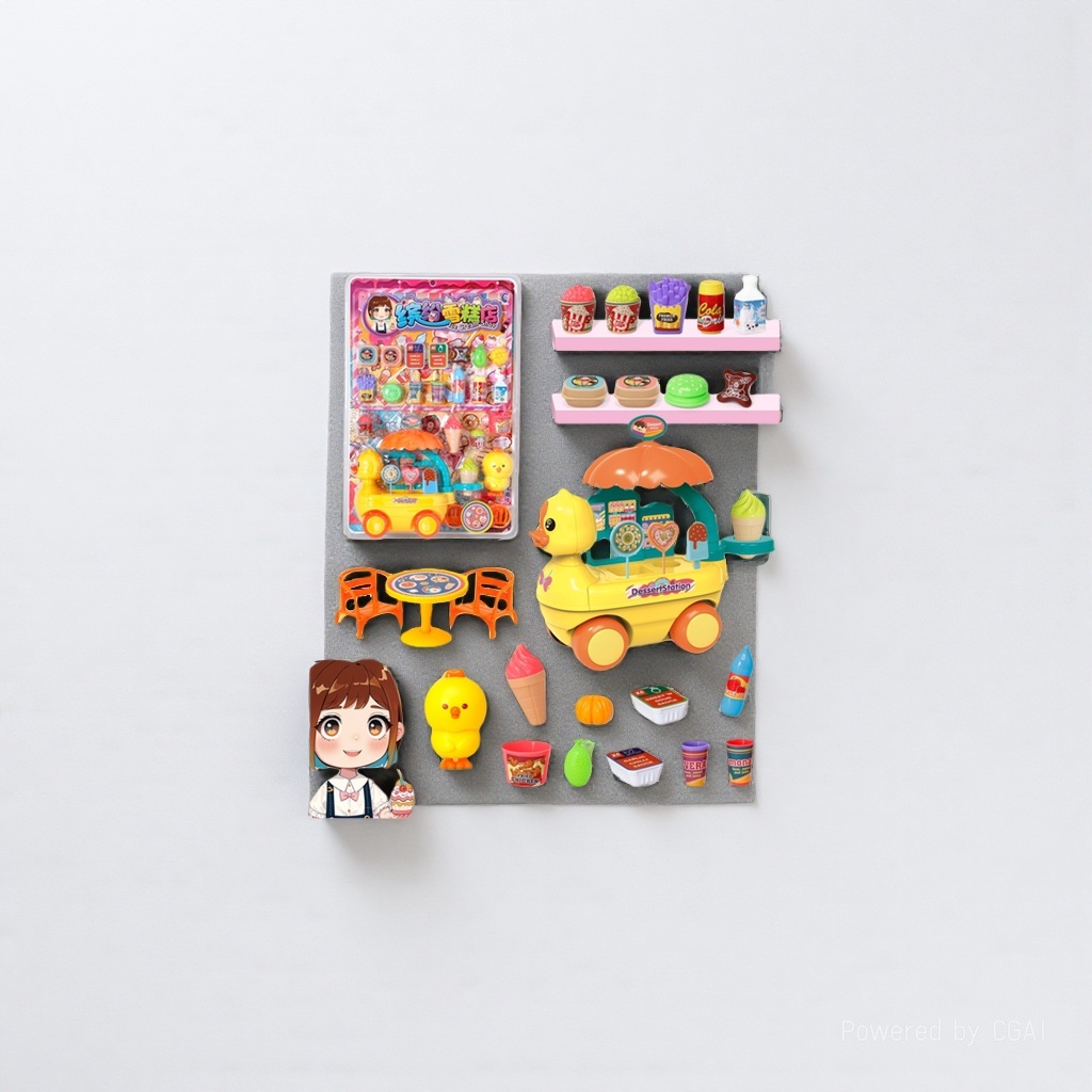 Colorful Ice Cream Shop Children's Early Education Teaching Aid Set, steel ball plate top, third Grade Math Learning toy Item Picture
