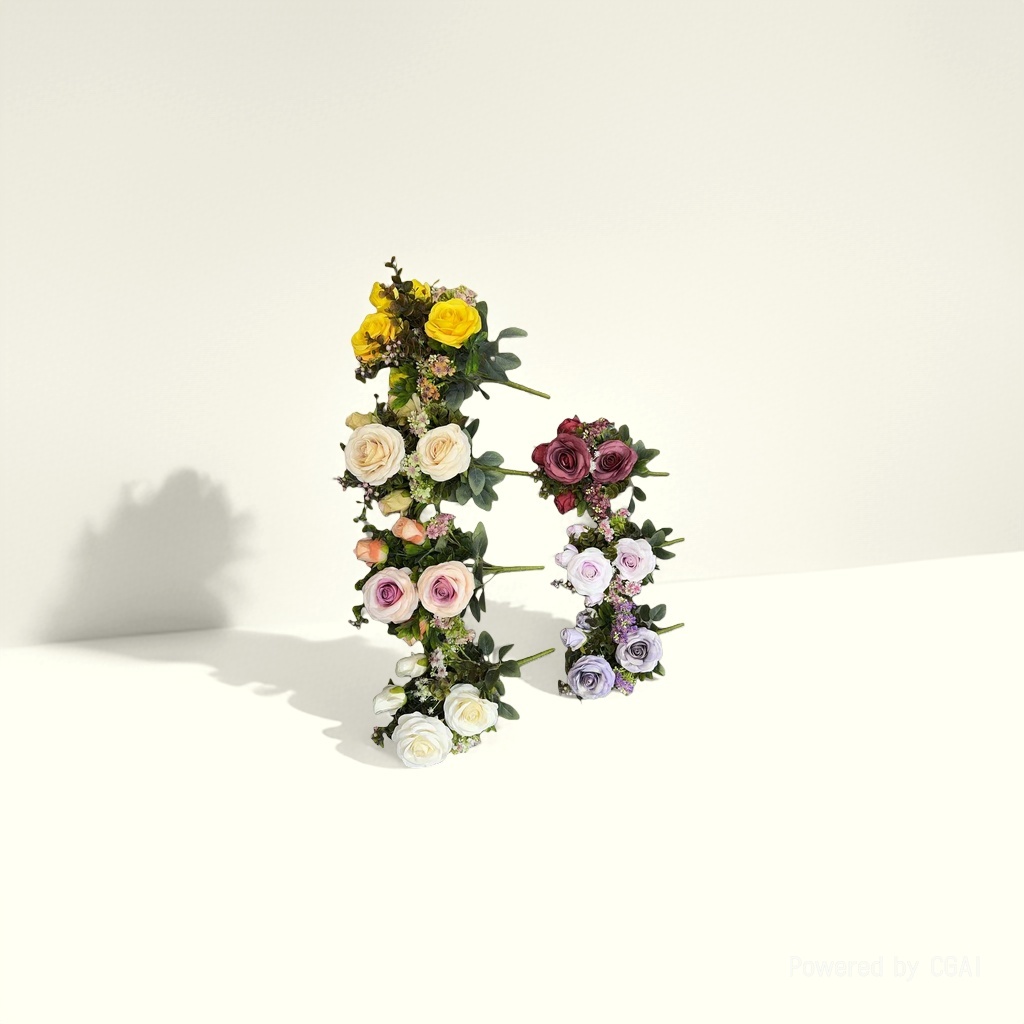 Monet's Garden artificial plastic flowers, handcrafted flower materials, 18 artificial flowers