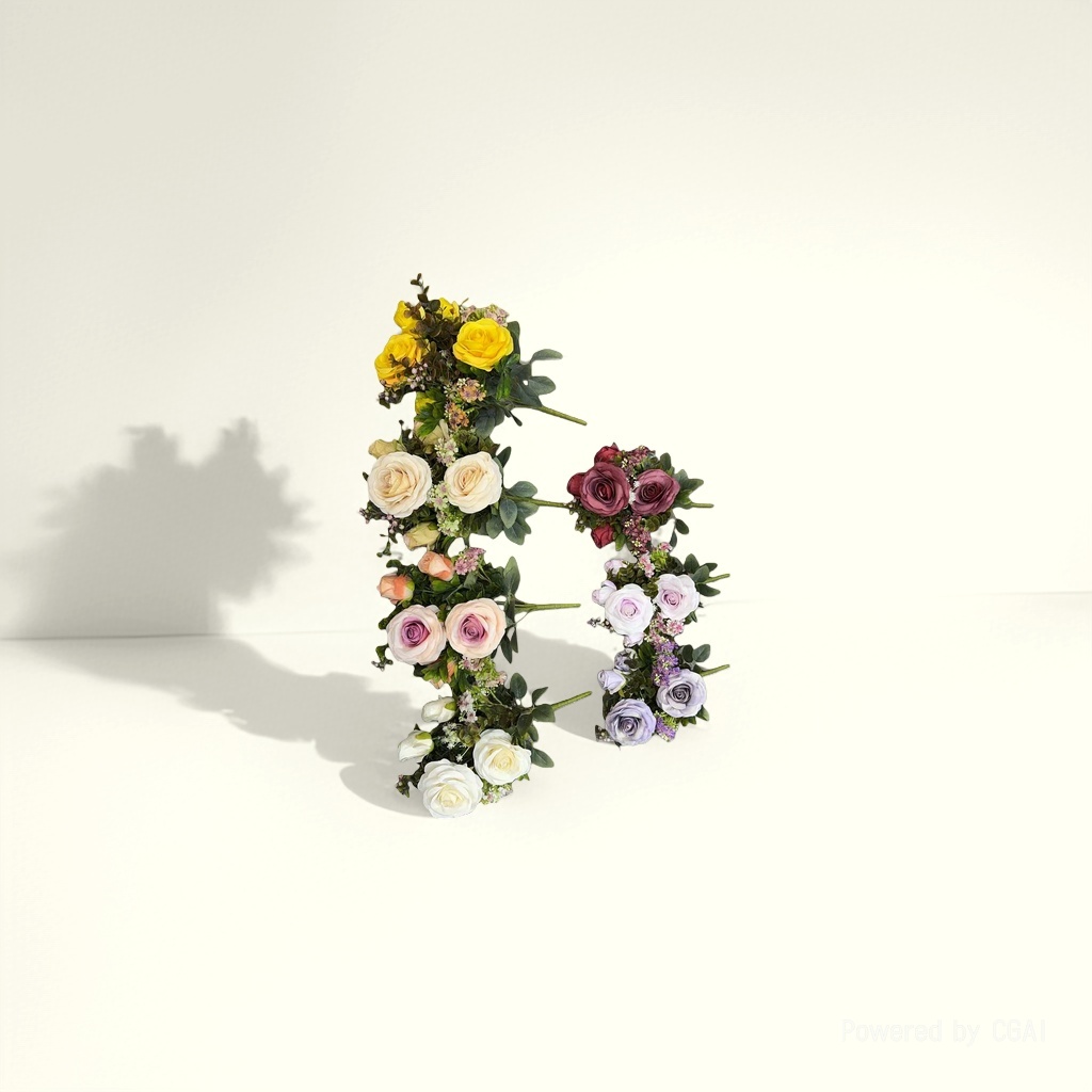 Monet's Garden artificial plastic flowers, handcrafted flower materials, 18 artificial flowers details Picture