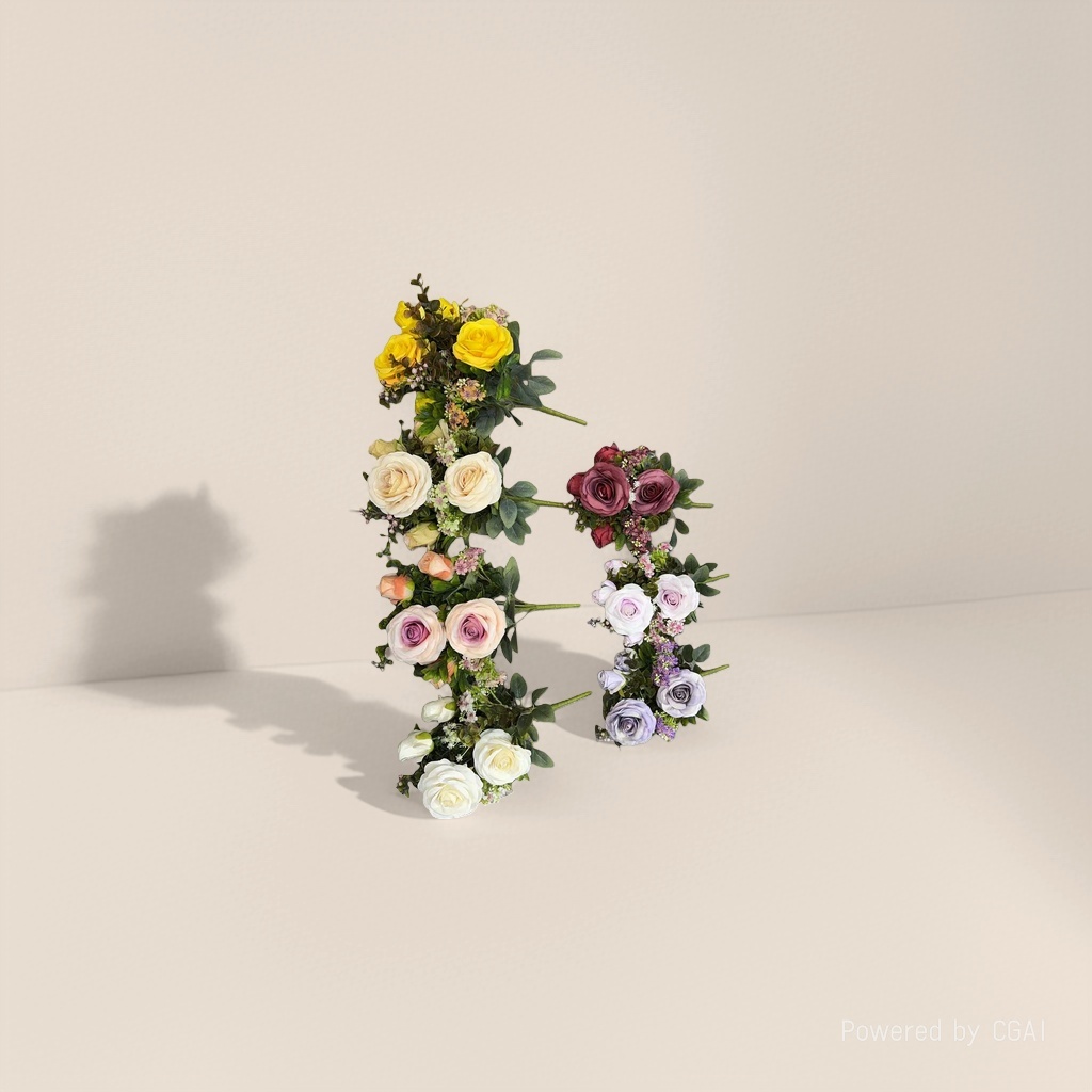 Monet's Garden artificial plastic flowers, handcrafted flower materials, 18 artificial flowers Specification image