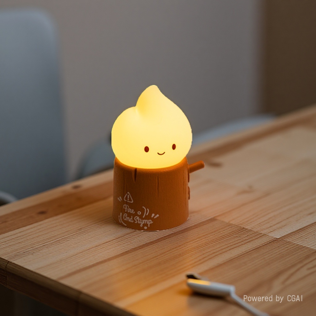 New New Year and Christmas gifts: Tree stump Flame Fairy Night light, USB charging bedside companion ambient light Specification image