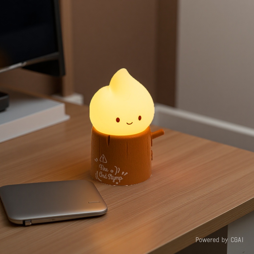 New New Year and Christmas gifts: Tree stump Flame Fairy Night light, USB charging bedside companion ambient light details Picture