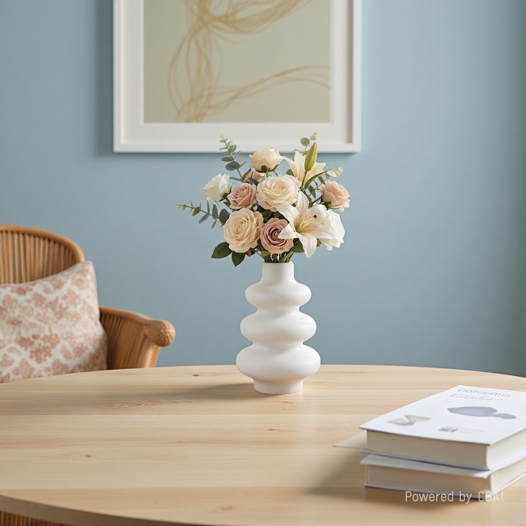 The manufacturer wholesals imitation ceramic plastic vases and gourd-shaped decorative ornaments. The simulated artificial flower vase can store water Application Scenario