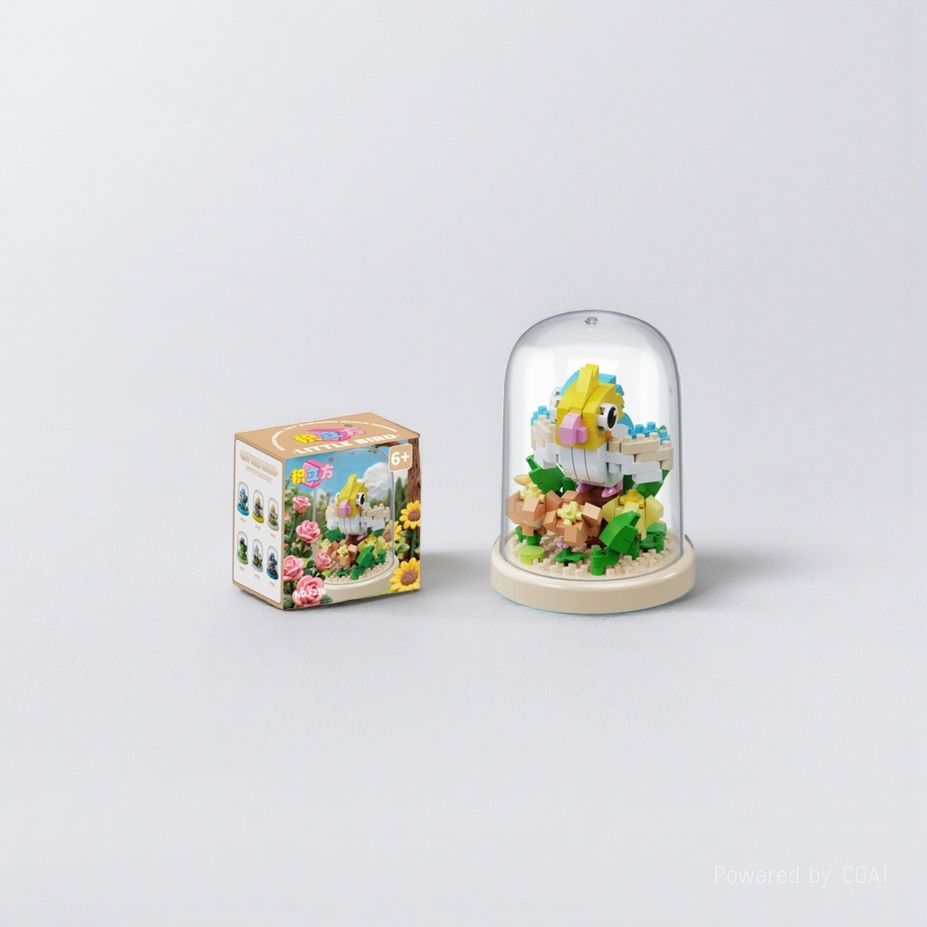 Q-version bird model particle building block toy bean puzzle micro-particle building block model toy