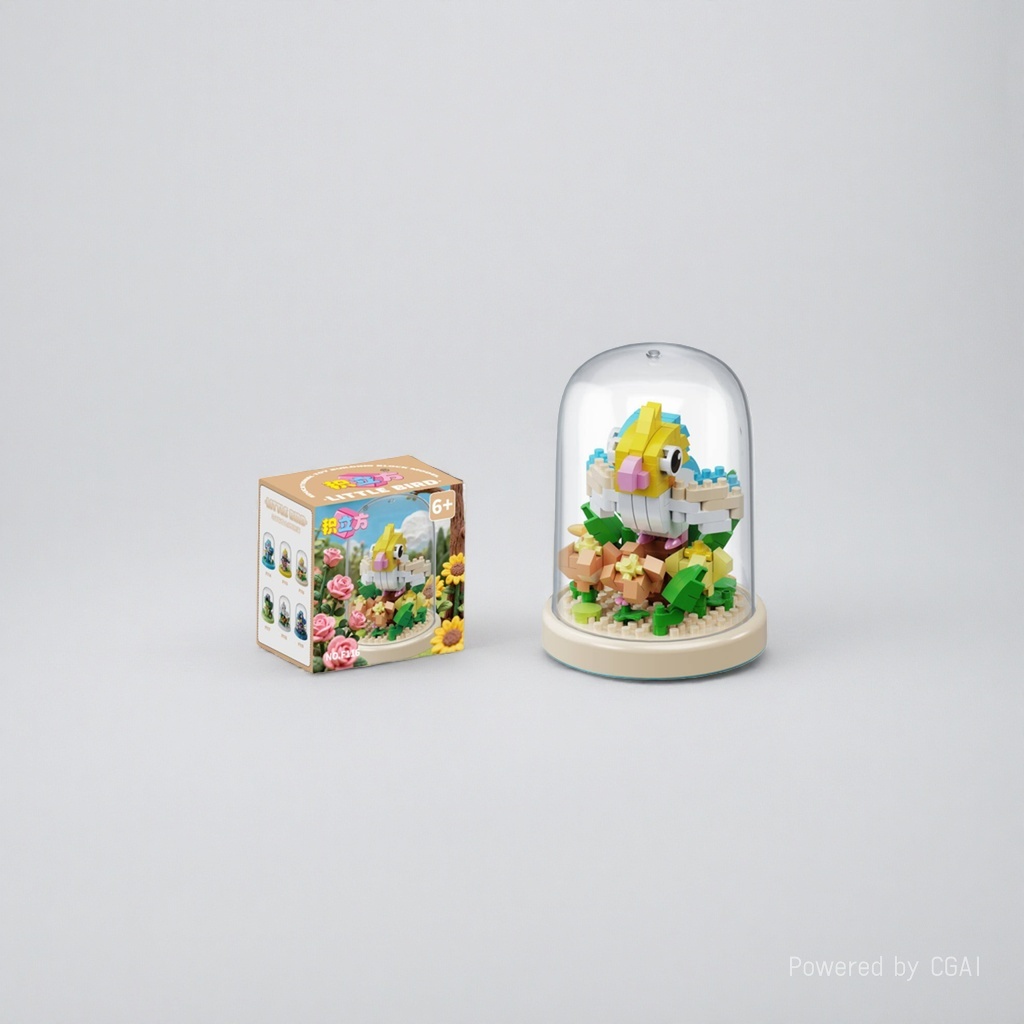 Q-version bird model particle building block toy bean puzzle micro-particle building block model toy details Picture