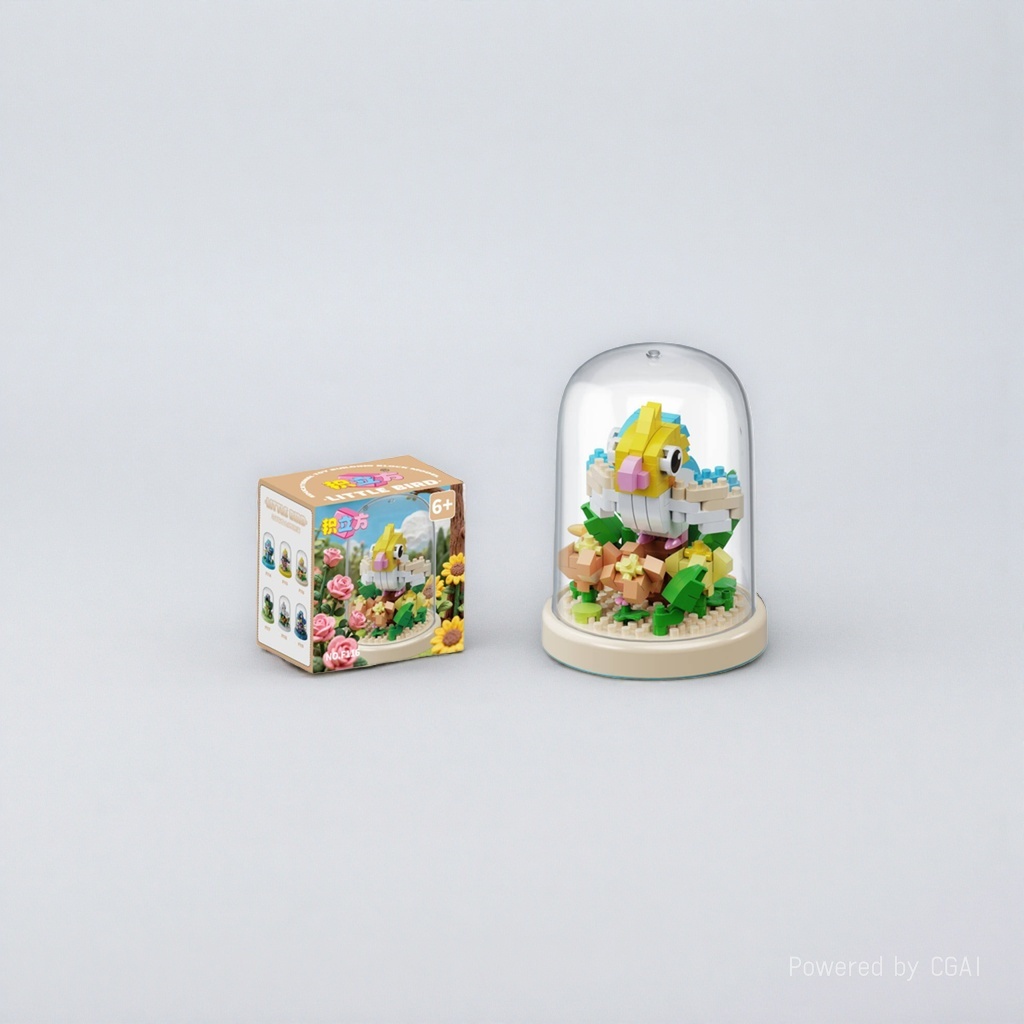Q-version bird model particle building block toy bean puzzle micro-particle building block model toy Specification image
