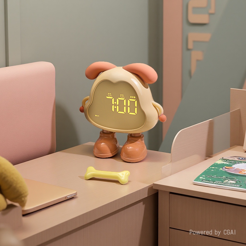 DORA Puppy Alarm Clock, a high-appearance-level alarm clock for girls, a high-volume charging model with a light for students Application Scenario