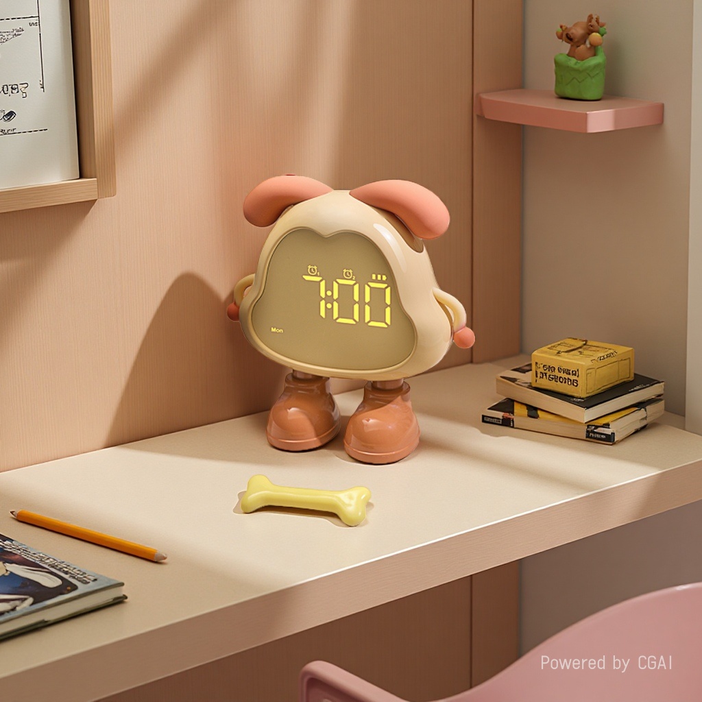 DORA Puppy Alarm Clock, a high-appearance-level alarm clock for girls, a high-volume charging model with a light for students details Picture