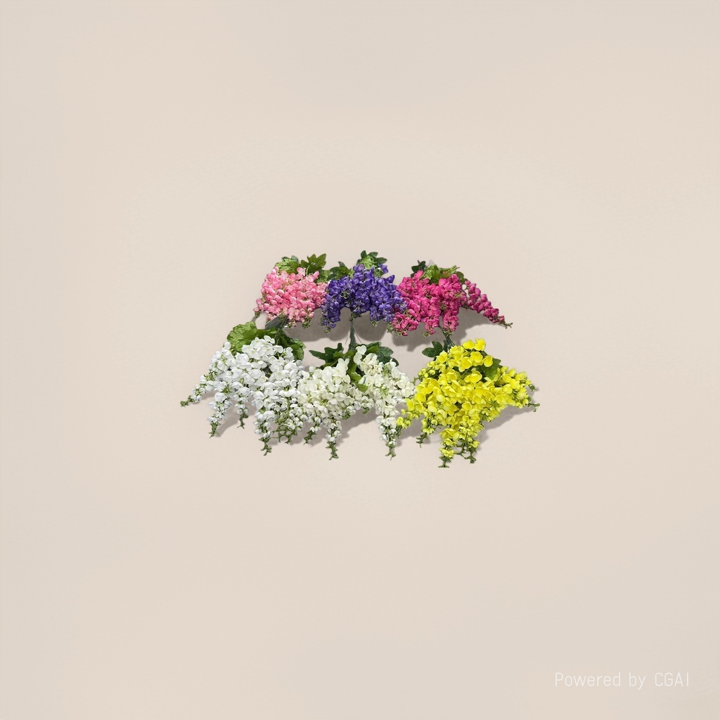 Monet's Garden colorful simulated plastic bouquets, handcrafted flower materials, artificial flowers Specification image