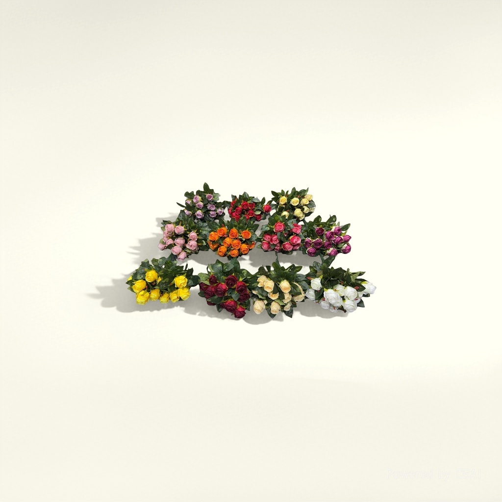 A realistic colorful rose bouquet with petal petals, specially designed for the "Flowers" event details Picture