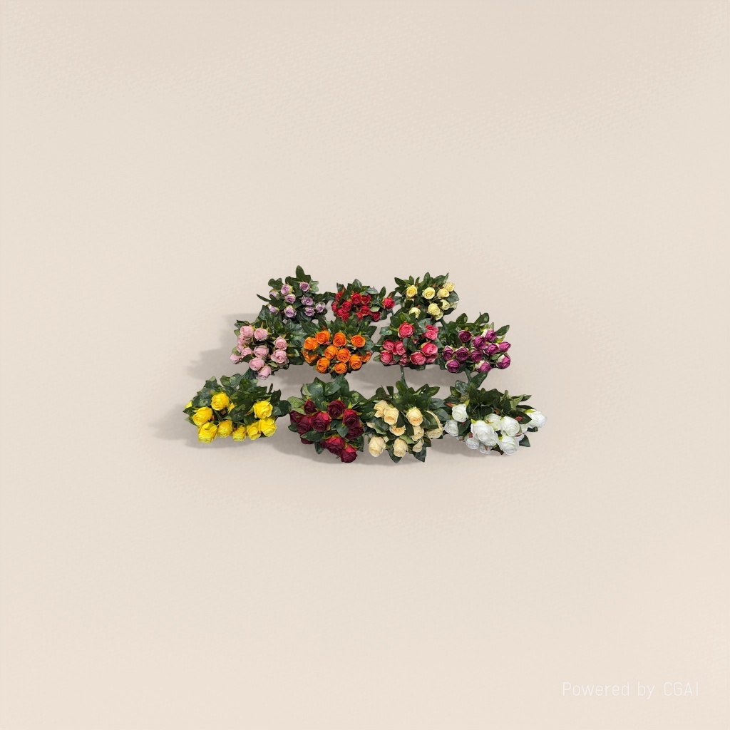 A realistic colorful rose bouquet with petal petals, specially designed for the "Flowers" event Application Scenario