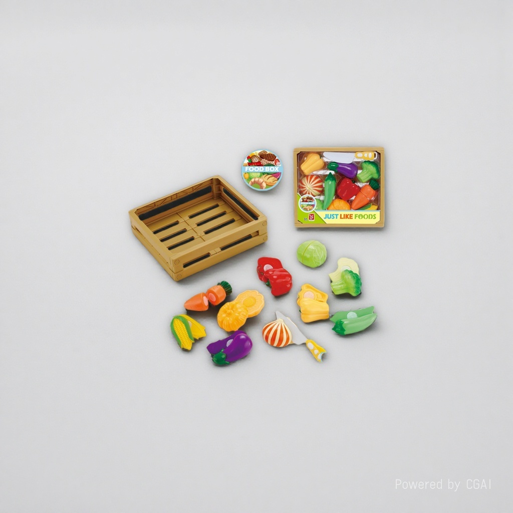 Simulation fruit and vegetable toy set, plastic fruit and vegetable food play buns kneading fun DIY accessories miniature model details Picture