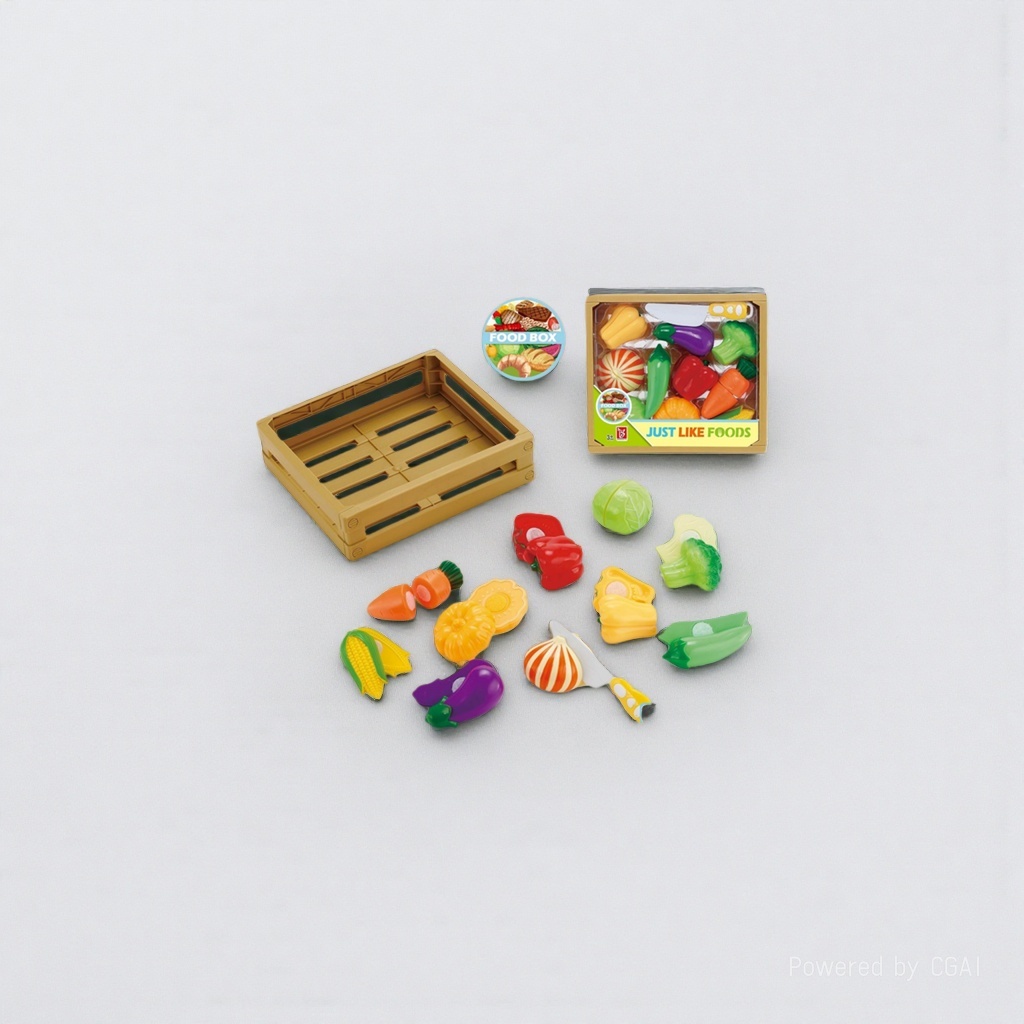 Simulation fruit and vegetable toy set, plastic fruit and vegetable food play buns kneading fun DIY accessories miniature model Item Picture
