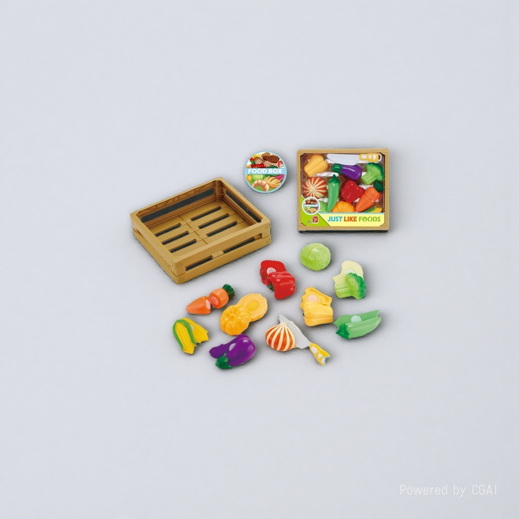 Simulation fruit and vegetable toy set, plastic fruit and vegetable food play buns kneading fun DIY accessories miniature model Specification image