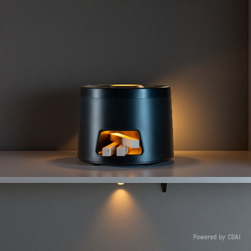 The wood-fired stove aroma diffuser features fine water mist and a seven-color ambient light. The soft and mellow fragrance accompanies the retro style