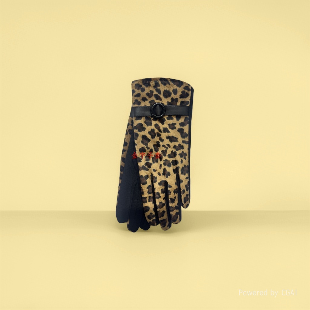 European extended leopard print simple and fashionable AB version gloves Specification image