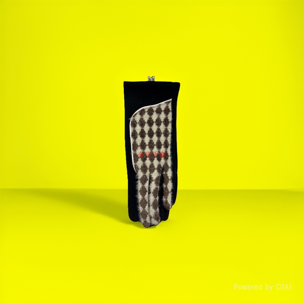 European AB version simple and stylish spliced extended non-conductive gloves details Picture