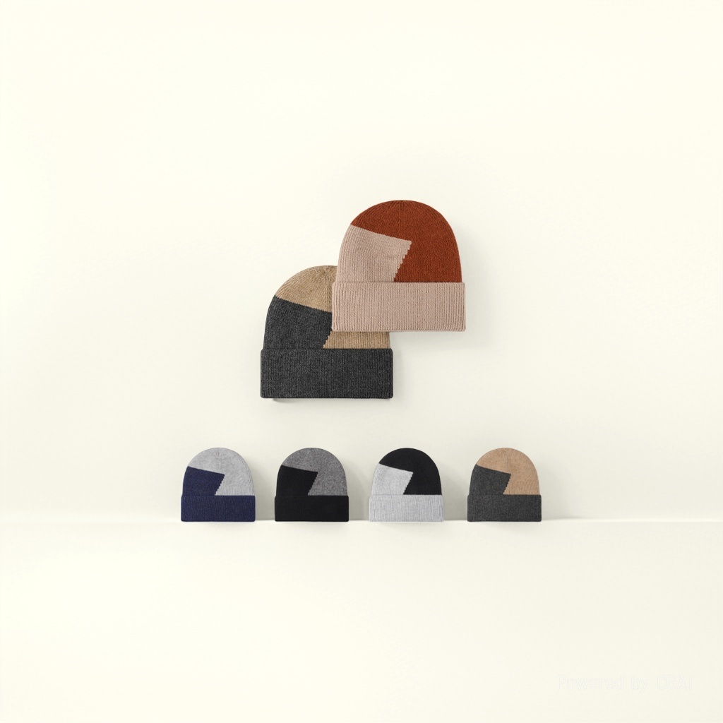 European and American outdoor thickened warm cold hat, men's color-blocked ear-protective thickened headband, autumn and winter woolen knitted hat, women's 150402788 details Picture
