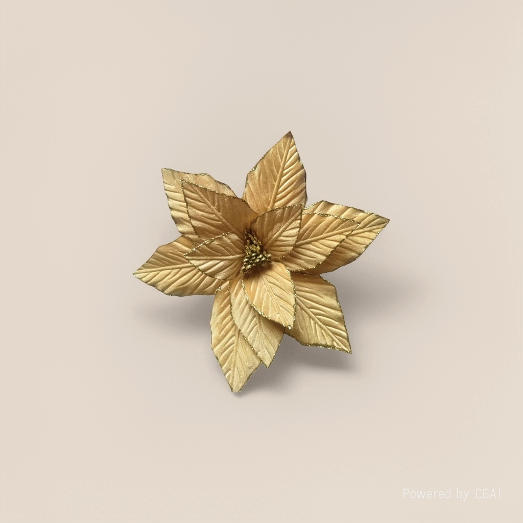 Flores de navidad sistema de oro decoraciones de árbol de navidad flores decoración de atmósfera de navidad Specification image