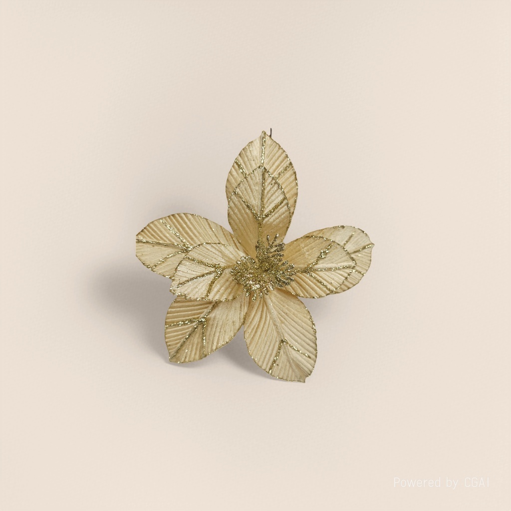 Gold foil flowers, golden decorative flowers, Christmas flower decorations, Christmas decoration atmosphere arrangement details Picture