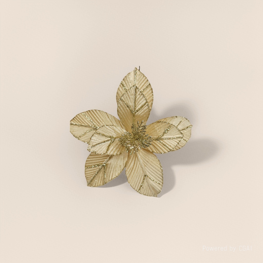 Gold foil flowers, golden decorative flowers, Christmas flower decorations, Christmas decoration atmosphere arrangement Specification image