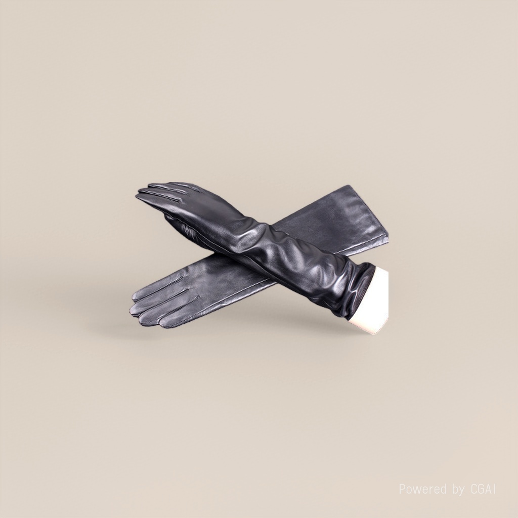 Black long adult warm gloves made of goatskin Application Scenario
