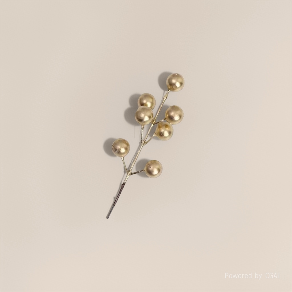Christmas decorations: Christmas fruit cuttings, golden powder berry ornaments, scene arrangement