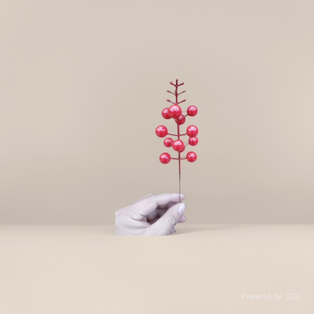 Simulación bayas rojas ramas decorativas esquejes navideños árbol de navidad decoración escenografía Specification image