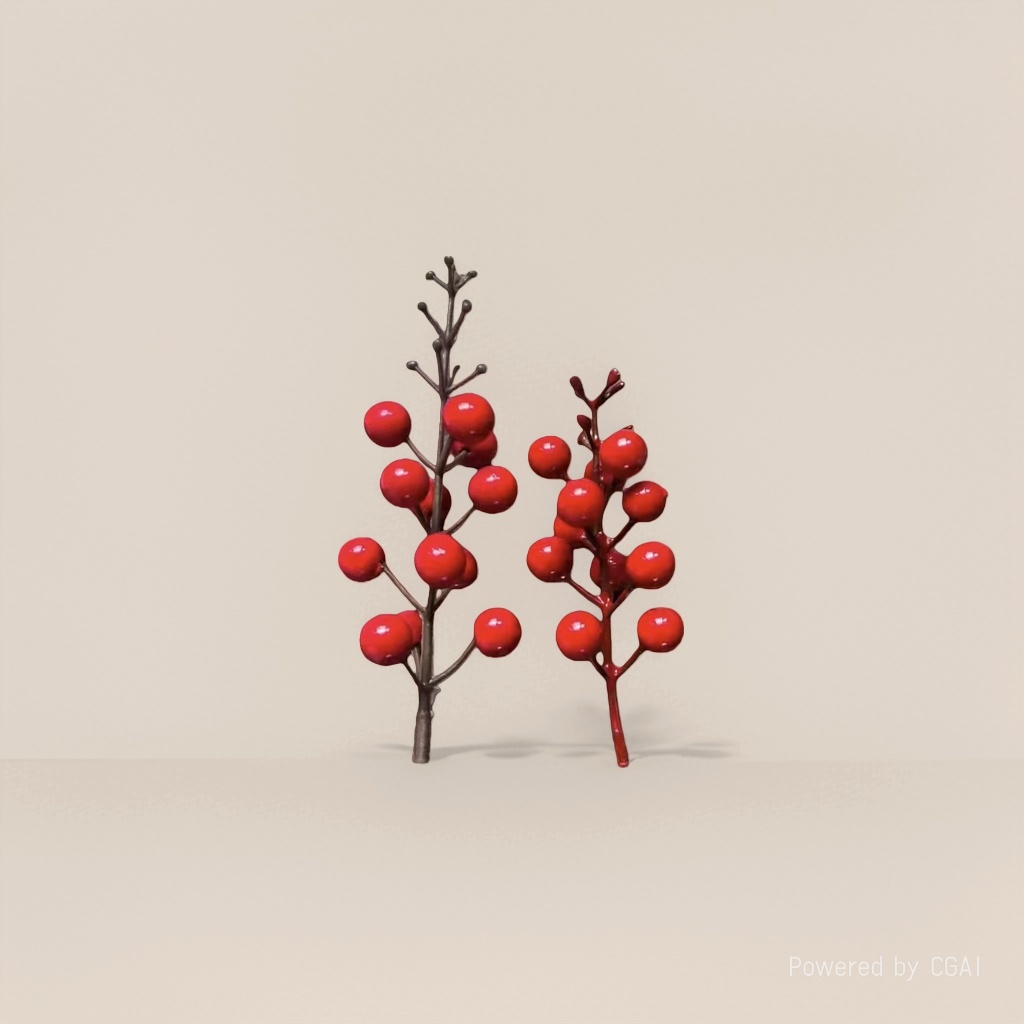 Artificial red berry decorative branches, large and small Christmas fruit decorations, Christmas tree decorations Specification image