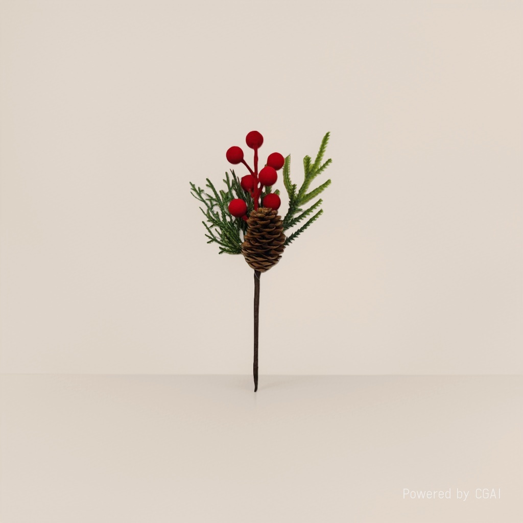 الزينة من التوت الصنوبري في عيد الميلاد مصحوبة بشريط اليد Specification image