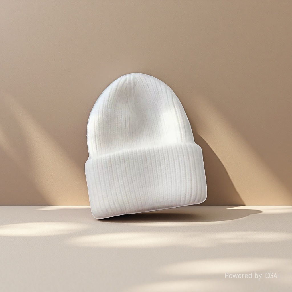 Fashionable and warm knitted cap, Korean style, versatile and fashionable, thickened warm outdoor skiing ear protects, white fleece