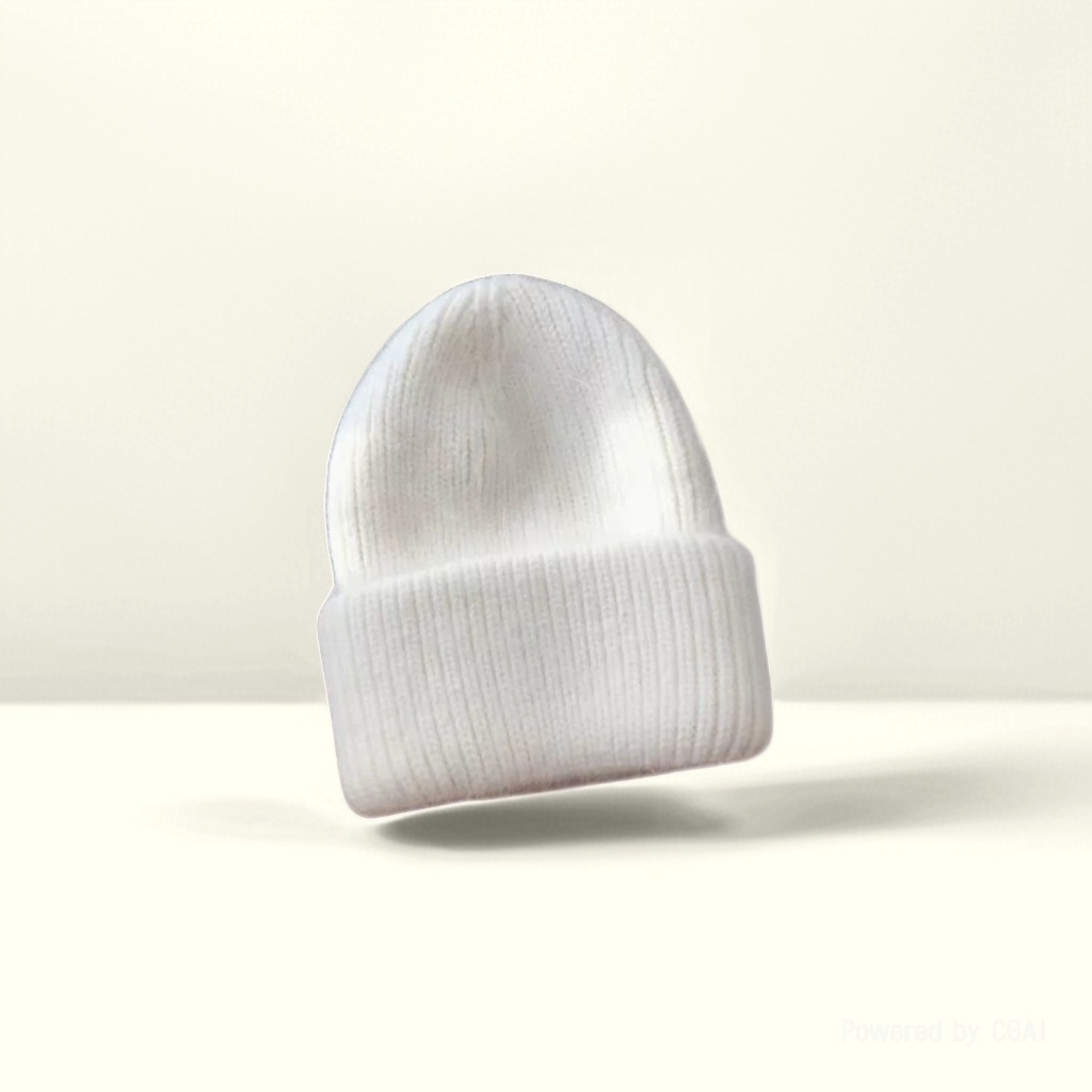 Fashionable and warm knitted cap, Korean style, versatile and fashionable, thickened warm outdoor skiing ear protects, white fleece details Picture