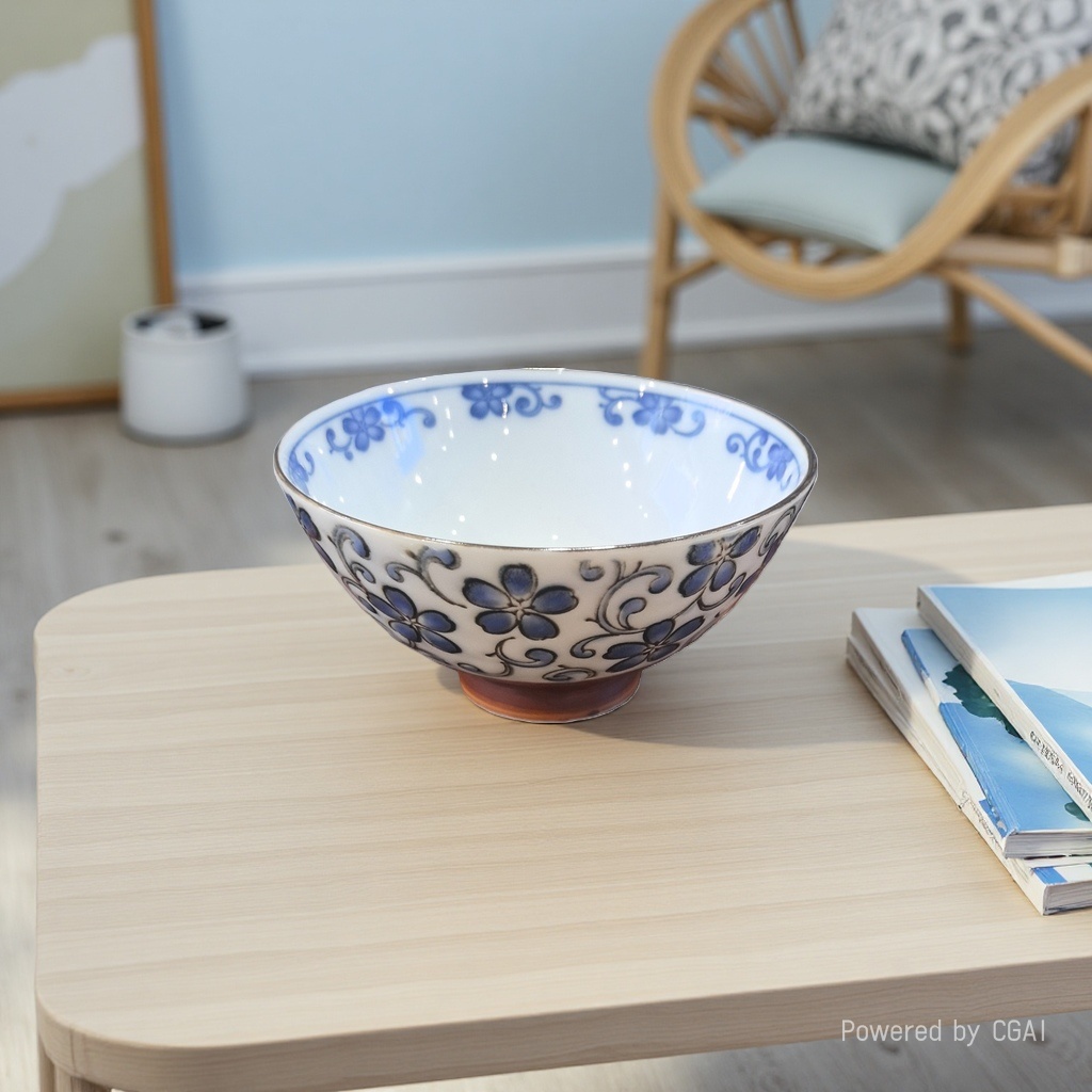Imported blue and white porcelain melamine salad instant noodle square bowl plastic microwave-heated bowl details Picture