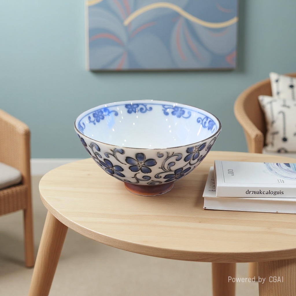 Imported blue and white porcelain melamine salad instant noodle square bowl plastic microwave-heated bowl Application Scenario