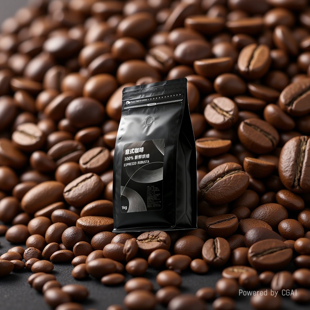 Italian blend Yunnan coffee beans commercial wholesale, special for coffee shops and hotels, deep-roasted, freshly ground coffee powder 171712396 Specification image