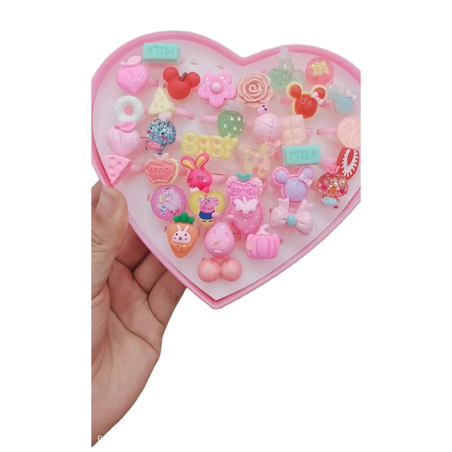 Heart-shaped hairpin box, jewelry bag box, necklace, card, accessory storage cloth bag, jewelry box, cardstock Item Picture