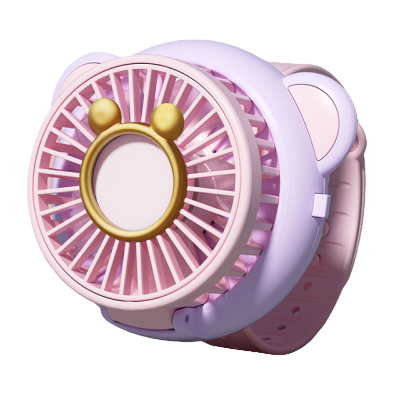The new creative children's watch features a small fan silicone strap with adjustable length and a cartoon bear wrist charging fan Item Picture