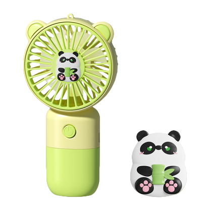 Mini handheld fan, fresh green Panda model, handheld high-speed small fan, portable cooling electric fan Item Picture