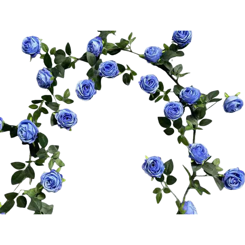 Blue rose wreath ceramic vase home decoration item, snow mountain rose Item Picture