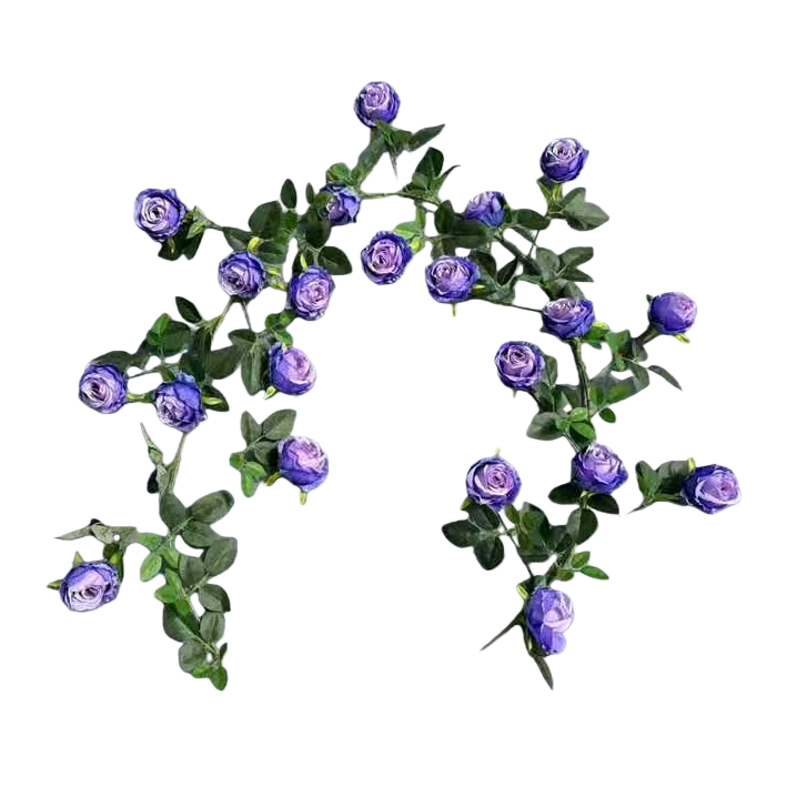 A life-sized purple rose bouquet with rose petal pieces, "Flowers" life-sized roses Item Picture